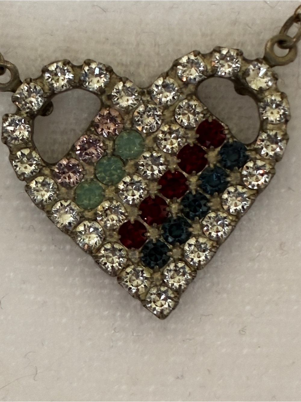 Sabika Swarovski Crystal Heart Pendant Necklace - Multicolor